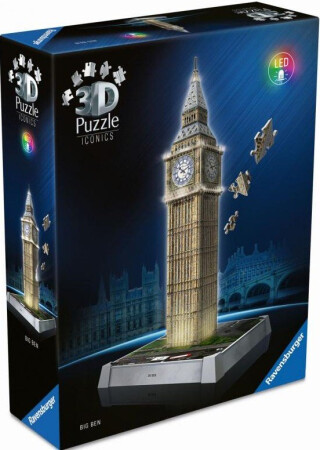 3D Puzzle Iconics: Big Ben (Noční edice) 216 dílků - 