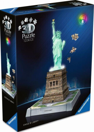 3D Puzzle Iconics: Socha svobody (Noční edice) 108 dílků - 