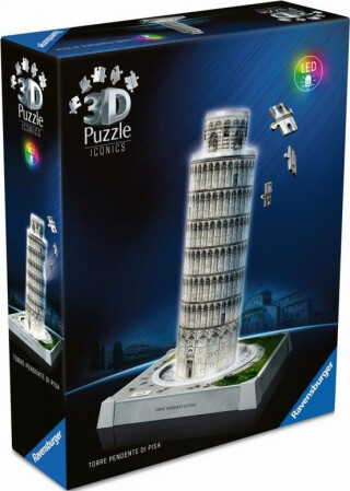 3D Puzzle Iconics: Šikmá věž v Pise (Noční edice) 216 dílků - 