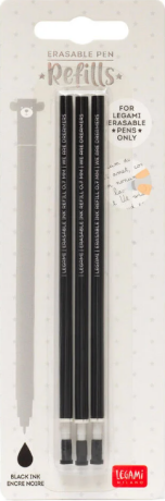 Set náhradních náplní do gumovatelných per Legami - černá (3 kusy) - 