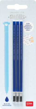 Set náhradních náplní do gumovatelných per Legami - modrá (3 kusy) - 