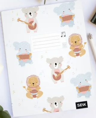 Notový sešit (12 listů) - veselá zvířata - 