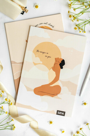 Linkovaný a čtverečkovaný zápisník - Sun & Magic (2ks)