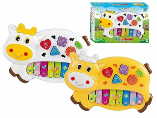 Hrací kravička – dětské piánko se světlem a zvuky - 