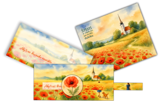 Set obálka vysouvací + čistící utěrka na brýle - 