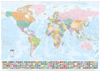 Svět – státy a území – nástěnná mapa - 