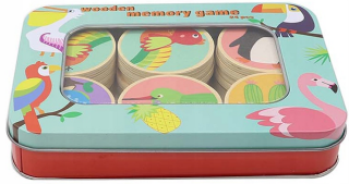 Dřevěná paměťová hra s ptáky - 