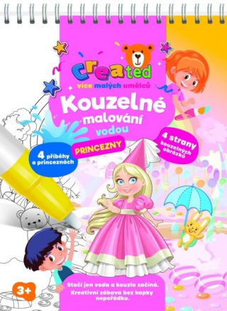 Kouzelné malování vodou Princezny/blok s tužkou 4 listy - 