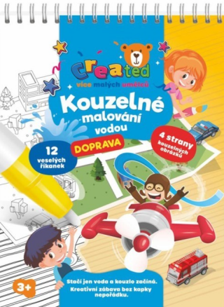 Kouzelné malování vodou Doprava/blok s tužkou 4 listy - 