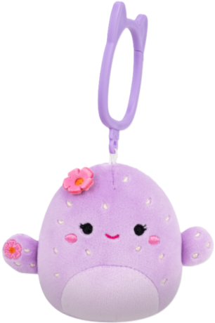 Squishmallows Klíčenka Fialový kaktus - Adrienne - neuveden