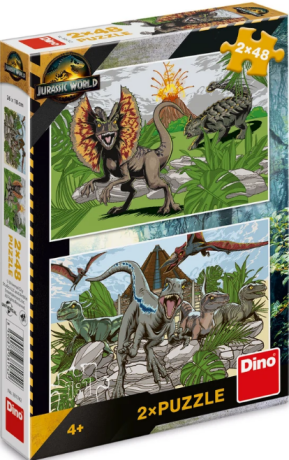 Puzzle Jurský svět 2x48 dílků - 
