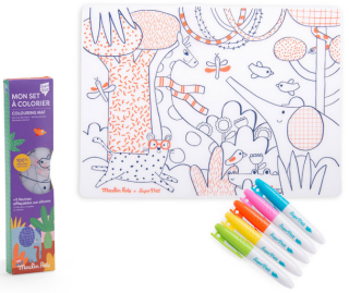 Silikonové prostírání s fixami Les Toupitis - -