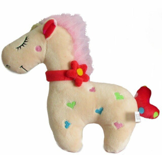Koník s chrastítkem růžový – 26 cm - 