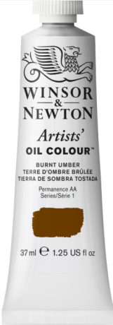 Olejová barva W&N Artists 37ml – 076 Burnt Umber - 