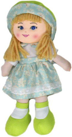 Látková panenka - zelená - 