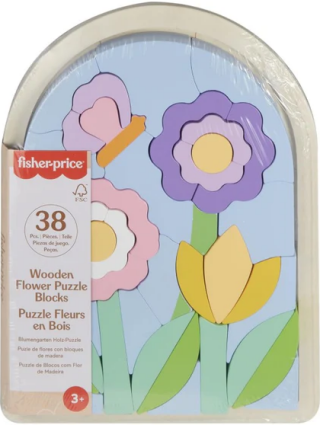 Dřevěné puzzle s květinami - 
