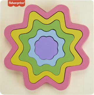 Dřevěná duhová vkládačka - hvězda - 