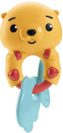 Chrastítko a kousátko 2v1 Fisher-Price – Vydra s rybičkou - 