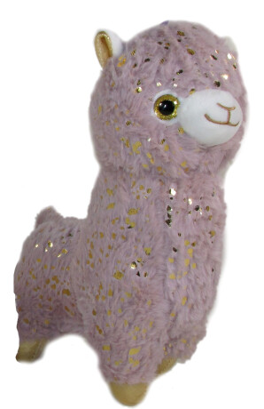 Lama se třpytkama růžová - 29 cm - 