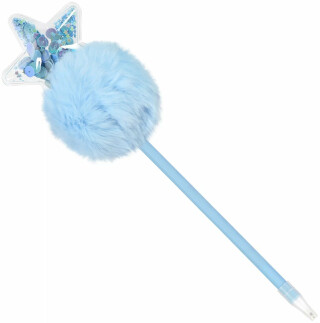 Propiska s bambulí hvězda - modrá - 