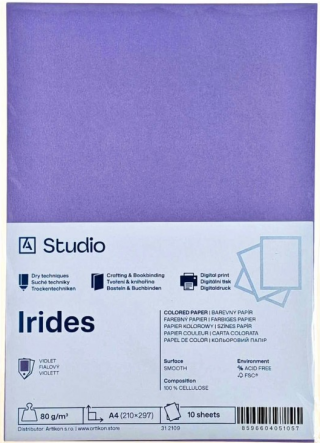 Barevný papír A4 80g Irides – fialový 10 listů - 