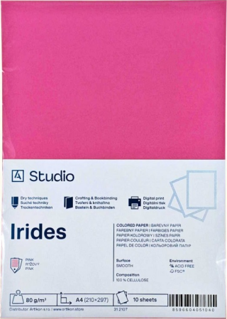 Barevný papír A4 80g Irides – růžový 10 listů - 