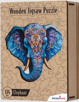 RECENTTOYS Dřevěné puzzle - Slon - 