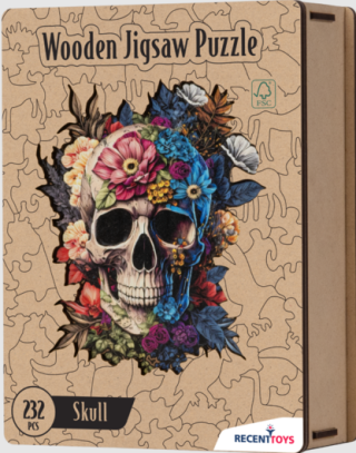 RECENTTOYS Dřevěné puzzle - Lebka - 