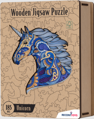 RECENTTOYS Dřevěné puzzle - Jednorožec - 