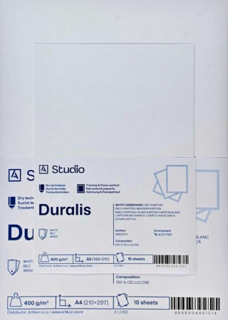 Bílý karton Duralis 400g A4, 10 listů - 