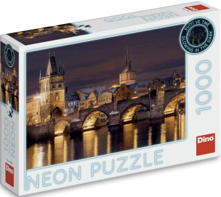 Puzzle Noční Karlův most 1000 dílků neon - 