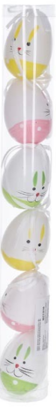 Vajíčko W033816 dekorační plastové barevné 6 cm v tubě, 6ks - 