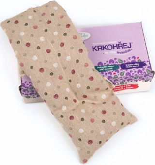 Krkohřej - nahřívací polštářek, puntík na režné - 