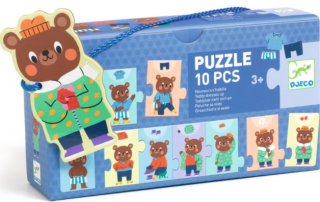 Puzzle Medvídek se obléká - 10pcs - 