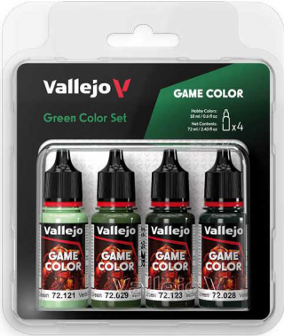 Sada modelářských barev Vallejo 4x18ml – Green Color Set - 