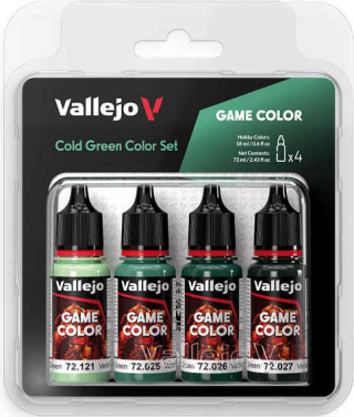 Sada modelářských barev Vallejo 4x18ml – Cold green Color Set - 