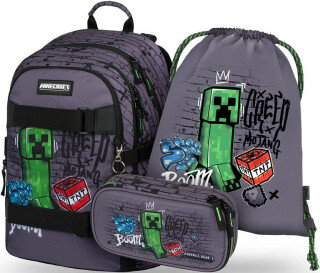 3 SET Skate Minecraft TNT: Batoh, Etue, Sáček - 