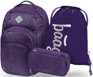 3 SET Coolmate Plum: batoh, penál, sáček - Neuveden