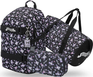 3 SET Skate Kuromi Black: batoh, penál, sáček - 