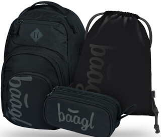 3 SET Coolmate Black: batoh, penál, sáček - -