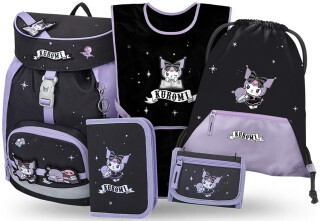 5 SET Airy Kuromi Fortune Dream: batoh, penál, sáček, zástěra, peněženka - 