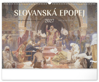 Kalendář 2027 nástěnný: Slovanská epopej - Alfons Mucha, 48 x 33 cm - 
