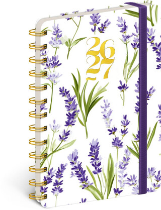 Diář 18měsíční spirálový 2026/2027 Petito - Levandule, 13 x 18 cm - 