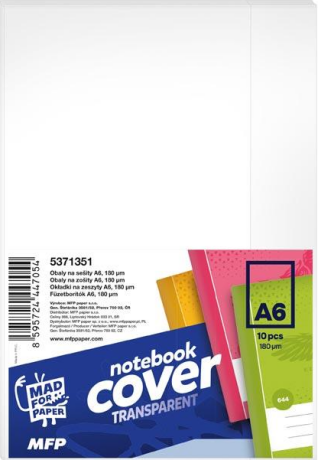 Obal na sešity A6 transparent, 180mic - 