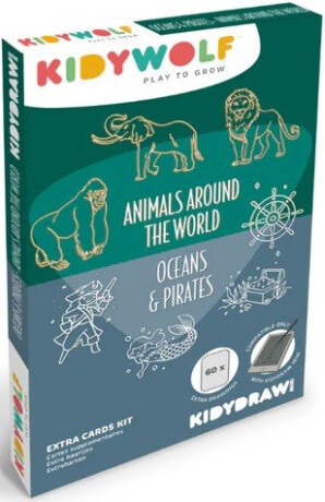 Doplňkové karty Kidydraw mini- zvířata z celého světa, oceán a piráti - 