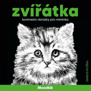 Moziaka - kontrastní obrázky pro miminka - Zvířátka - zelený sešit - 