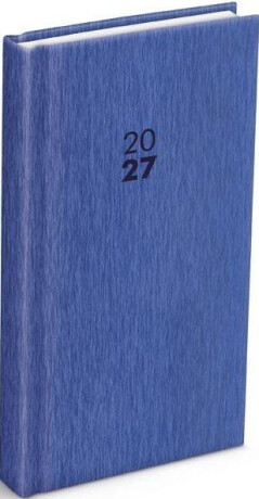 Diář 2027 D802 PU modrý 90x170mm - 