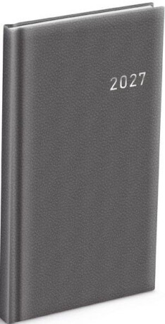Diář 2027 T806 PVC tmavě šedý 90x170mm - 