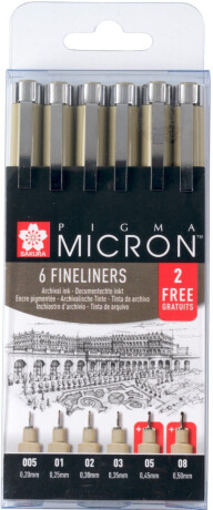 Sada Pigma Micron Black Promotion 4+2 zdarma - 