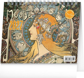 Stolní kalendář Alfons Mucha 2027, 16,5 x 13 cm - 